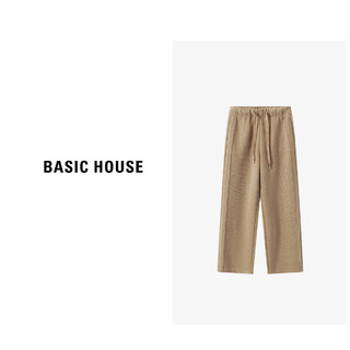 Basic House/百家好秋季宽松抽绳时尚简约运动休闲裤B0623H5F212 黑灰 S80-100斤