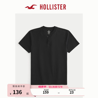 HOLLISTER【凉感T】24春夏亨利短袖T恤男女装 KI324-4099 黑色 XS (170/84A)