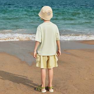 迷你巴拉巴拉男童女童T恤2024夏季亲子装一家三口纯棉宝宝短袖 豆沙绿40057 150cm