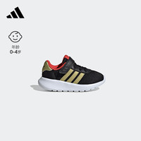 adidas LITE RACER 3.0 EL休闲学步鞋男婴童阿迪达斯轻运动 黑色/金色/红色 23码