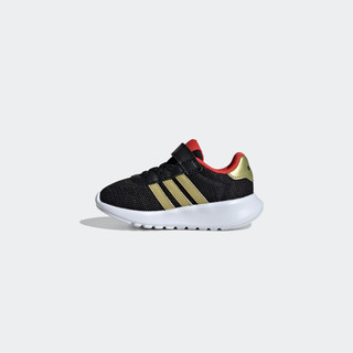 adidas LITE RACER 3.0 EL休闲学步鞋男婴童阿迪达斯轻运动 黑色/金色/红色 23码