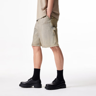 杰克·琼斯（JACK&JONES）夏季男士五分裤宽松版型做旧水洗磨破设计牛仔短裤224243026 灰粉C13 灰粉C13 180/84A/LR