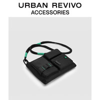 URBAN REVIVO2024夏季男士休闲户外多袋斜挎包UAMB40072 黑色