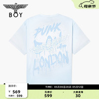 BOY LONDON24新品夏男女同款短袖渐变涂鸦风logo印花朋克T恤N01056