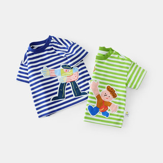 齐齐熊（ciciibear）儿童短袖T恤夏季宝宝条纹半袖儿童夏装小童上衣薄