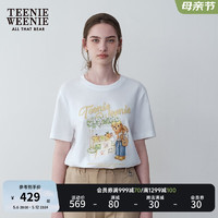 Teenie Weenie小熊女装2024夏装清新多巴胺大熊短袖T恤打底衫 白色 170/L