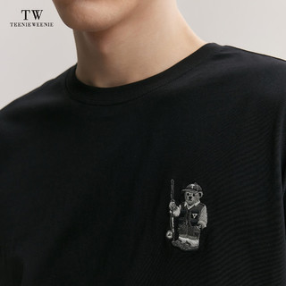 Teenie Weenie Men小熊男装T恤男2024夏季休闲圆领宽松白色短袖情侣衫