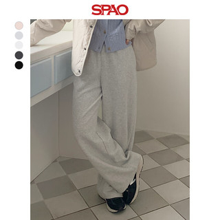 SPAO韩国同款2024年春季男女同款休闲宽松运动长裤SPMTE23C03 黑色 XL