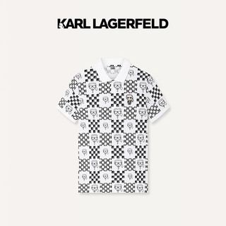 Karl Lagerfeld卡尔拉格斐轻奢老佛爷男装 24夏款KL钉珠休闲短袖Polo衫 本白 50