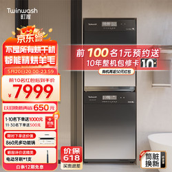 twinwash 町渥 洗烘套装 10kg滚筒洗衣机全自动+热泵烘干机 家用大容量T5G+D1G TG100HATG+TD100ETG