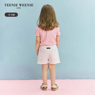 Teenie Weenie Kids小熊童装24夏款女童宝宝纯棉可爱舒适花苞袖T恤 象牙白（小童） 110cm