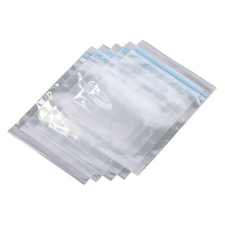 冰禹 加厚透明双拉链密封袋双骨食品级速封口PE保鲜袋 20x28cm50个