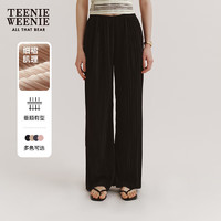 Teenie Weenie小熊女装2024新款垂感细褶肌理感空气裤休闲裤长裤子