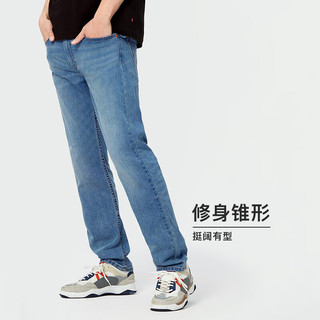 Levi's李维斯24春季502经典男士牛仔裤复古磨白时尚质感有型 中蓝色 38 34