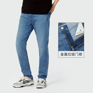 Levi's李维斯24春季502经典男士牛仔裤复古磨白时尚质感有型 中蓝色 38 34