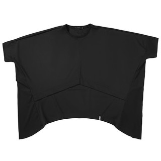 闪电潮牌（GENANX）简约风特宽松不规则拼接圆领蝙蝠袖黑色T恤个性创意短袖男女同款 黑色 L