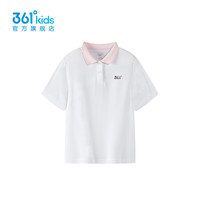 361°童装女童短袖POLO衫2024年夏季中大童短袖 本白 140cm