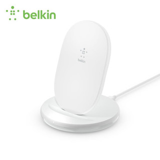 belkin 贝尔金 15W立式无线充电器快充iPhone11/12Pro/XS/8/SE华为小米三星QI认证手机 白色