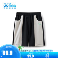 361°童装男童梭织轻薄透气五分裤2024夏季中大童运动休闲裤子 经典黑 150cm