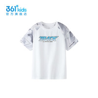 361°童装男童短袖针织衫2024年夏季中大童T恤 本白 150cm