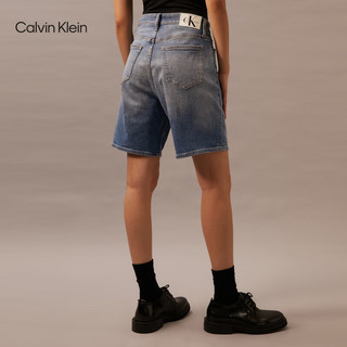 Calvin Klein Jeans24春夏男女经典标牌洗水微弹休闲牛仔短裤J224328 1A4-牛仔浅蓝 30