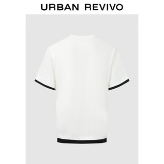 UR2024夏季男装趣味卡通撞色章仔棉质短袖T恤UMV440098 本白 XS