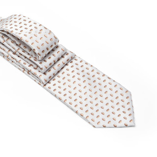 雅戈尔领带男经典提花领带优质聚酯纤维简洁干练立体挺括合款 本白 散装