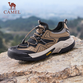 骆驼（CAMEL）男士户外登山复古透气休闲低帮运动鞋 G14M342685 棕/黑 44