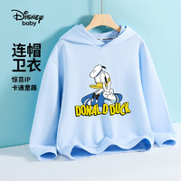 Disney baby迪士尼童装男女童卫衣儿童连帽上衣中小童春装衣服 冰晶蓝 110 