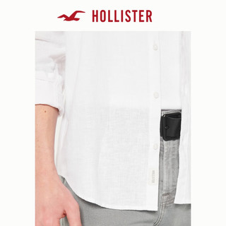 HOLLISTER 24春夏美式长袖亚麻混纺衬衫 男 KI325-4002 白色 XS (170/84A)