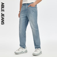 ABLE JEANS【立体锥形裤】新款男士经典基础百搭时尚牛仔裤男 天缥蓝