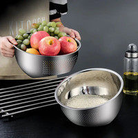 Daeden 戴德 德国不锈钢斜底漏盆淘米盆厨房家用滤水盆22cm 311836|斜底漏盆22cm 1个 3L