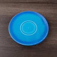 可可屋 日本原装进口萌趣简约渐变蓝色釉下彩创意陶瓷餐具盘子饭盘凉菜盘 13002-15247 咖啡碟 6.1英寸