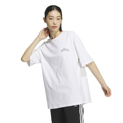 adidas 阿迪达斯 originals Tee 后背花卉图案印花运动短袖T恤 女款 白色 IK8636