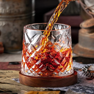 格娜斯（CRISTALGLASS）玻璃洋酒杯 欧式加厚描金雕花烈酒杯威士忌酒杯家用水杯260ml