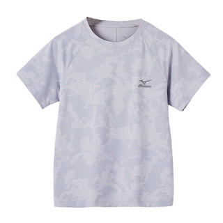 美津浓（MIZUNO）儿童短袖T恤2024男童装中大童速干运动上衣t夏季 浅蓝色 150cm
