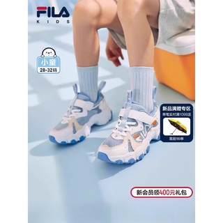 斐乐（FILA）童鞋 KIDS儿童跑步鞋2024夏季款男女小童魔术贴猫爪鞋 朴雾嫩粉/斐乐白-SW 32码 32码/内长20.0cm