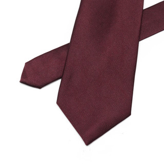 雅戈尔领带男士高端真丝提花领带真丝纯桑蚕丝商务 暗红 散装