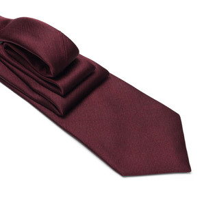 雅戈尔领带男士高端真丝提花领带真丝纯桑蚕丝商务 暗红 散装