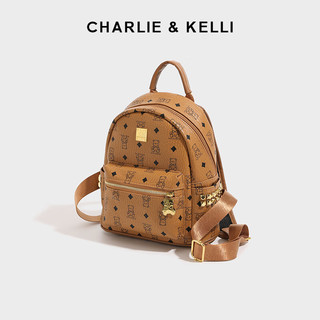 CHARLIE&KELLI CK品牌包包女包2024母亲节背包上班通勤校园双肩包 黑色大号