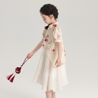 女童裙子夏季新款儿童国风假两件中大童甜美可爱连衣裙