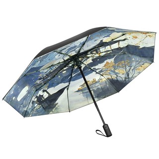 芒仓 国潮风雨伞折叠复古晴雨两用遮阳伞太阳伞 自动江枫渔火