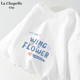 La Chapelle City 纯棉短袖t恤女春2024新款百搭小清新宽松打底衫上衣女 白
