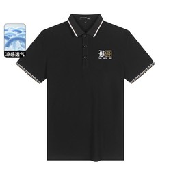 GXG 24夏季时尚刺绣撞色扁机领男款休闲短袖polo衫