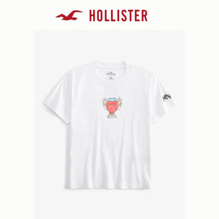 HOLLISTER【草莓音乐节】24夏季美式印花短袖T恤女KI357-4006 白色印花 S