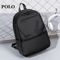 POLO 男士双肩包背包男电脑包14/15.6英寸大书包出差旅行笔记本 黑色（可装15.6英寸电脑）