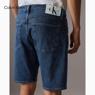 Calvin Klein Jeans24春夏男士经典标牌ck洗水微弹休闲牛仔短裤J325536 1A4-牛仔蓝 33