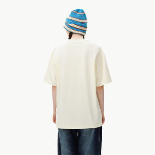 英克斯（inxx）ANGRY HUNGRY 夏宽松休闲短袖T恤男女同款AHE2010028 米黄色 XL