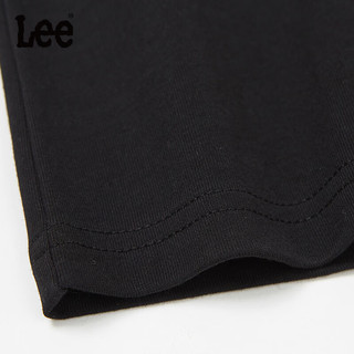 Lee儿童短袖T恤2024春夏圆领前胸印花套头舒适宽松棉质上衣童装 黑色 120cm