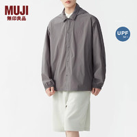 无印良品 MUJI 男式 防紫外线 衬衫式夹克 长袖防晒服防晒衣男AD91CC4S 炭灰色 M (170/92A)